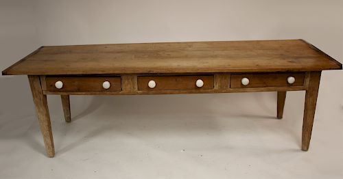 19TH C. 3 DRAWER AMERICAN PINE FARM