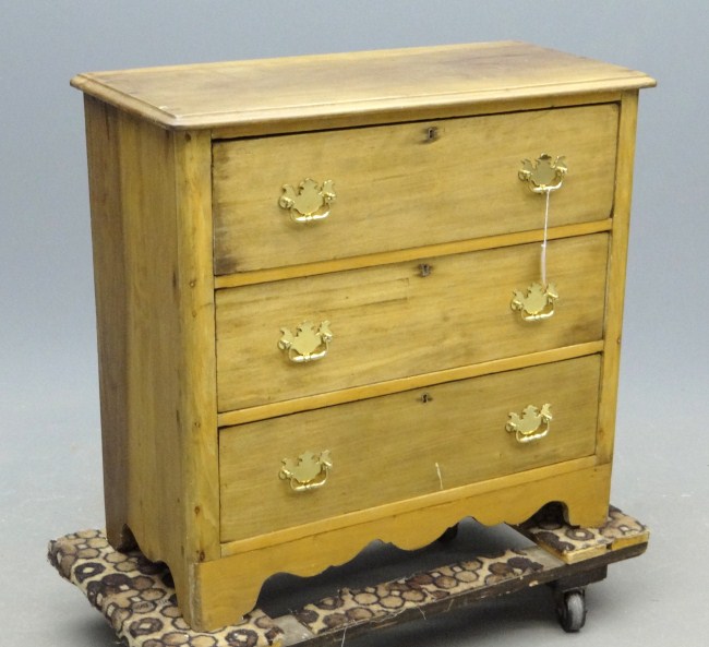 19th c. (3) drawer chest. 36'' W