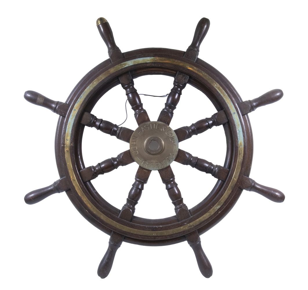 19TH C. 36" SHIP'S WHEEL Mahogany