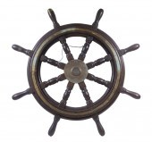 19TH C. 36" SHIP'S WHEEL Mahog