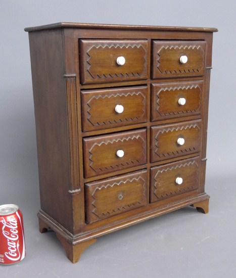 19th c. (8) drawer spice chest with
