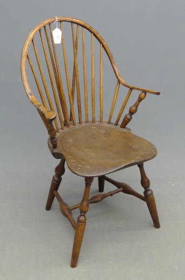 19th c. 9 spindle continuous arm