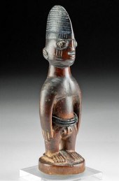 19TH C. AFRICAN YORUBA WOOD IB
