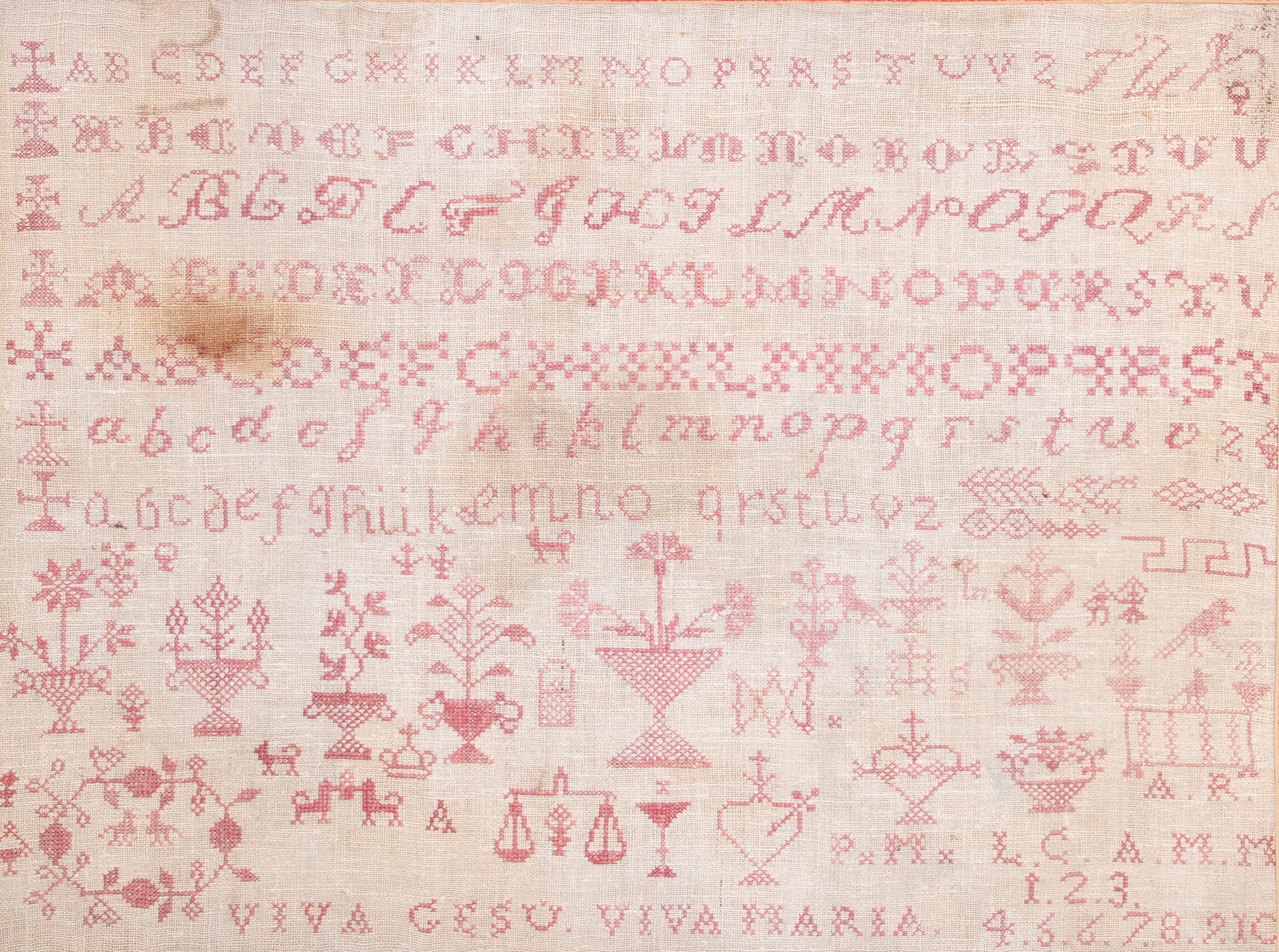 19th C  Alphabet needlework