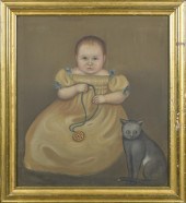 19TH C. AM SCHOOL OIL ON CANVA