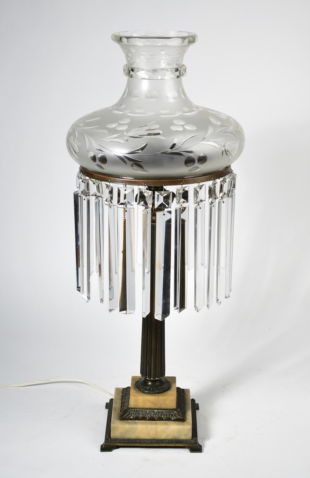 19TH C. AMERICAN ASTRAL LAMP.