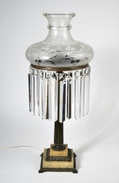 19TH C. AMERICAN ASTRAL LAMP.