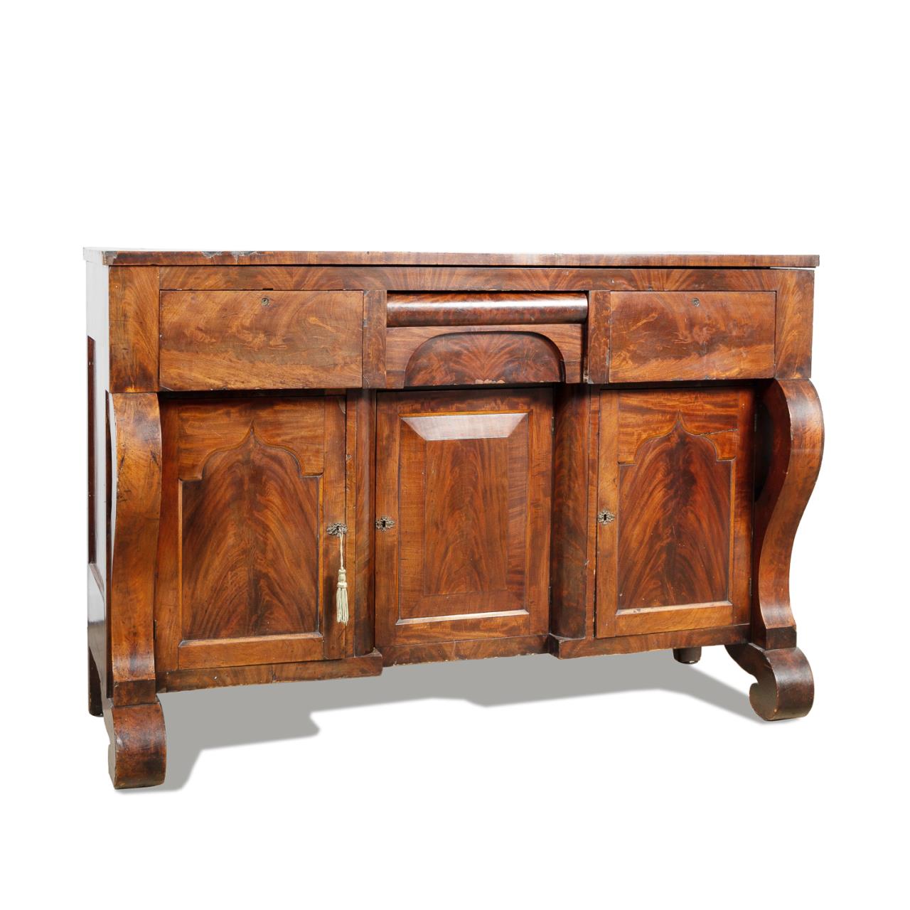 19TH C. AMERICAN FLAME MAHOGANY