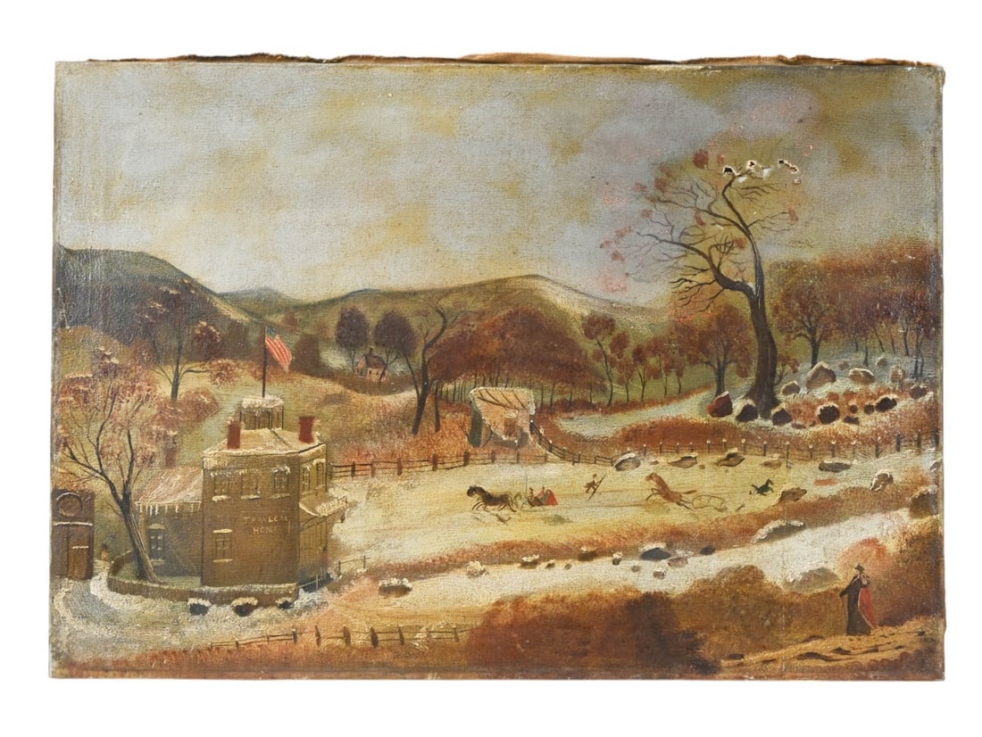 19TH C AMERICAN FOLK ART PAINTING