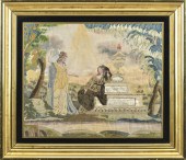 19TH C. AMERICAN SCHOOL CREWEL