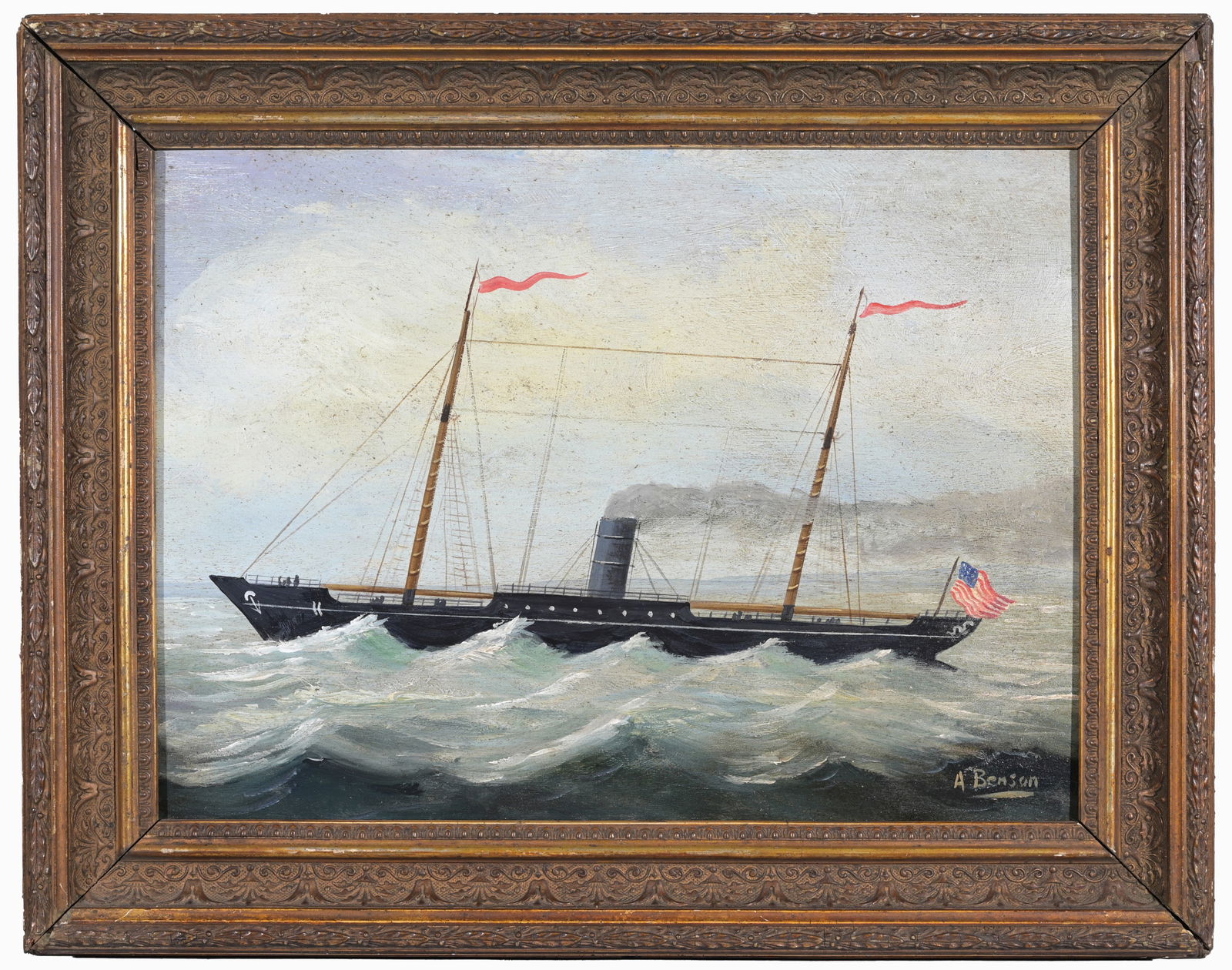 19TH C. AMERICAN SCHOOL NAUTICAL