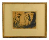 19TH C. AQUATINT, DEPICTING WO
