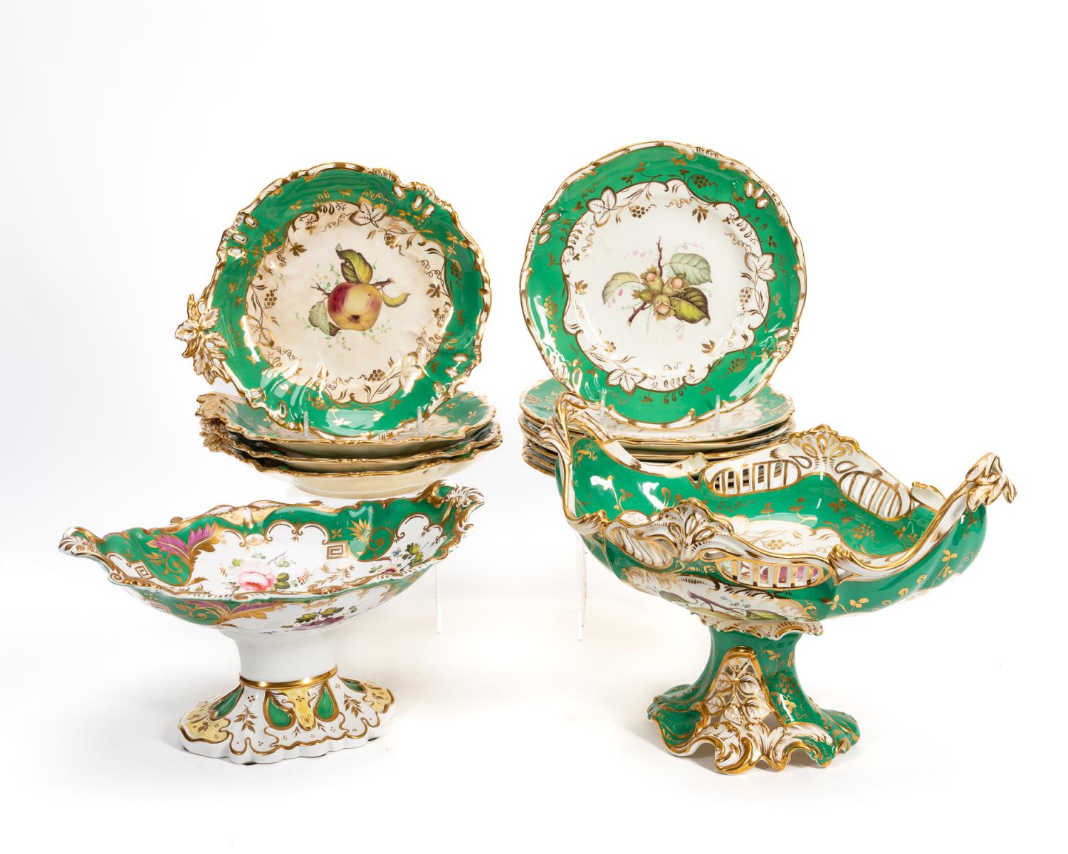 19TH C. ASSEMBLED ENGLISH DESSERT