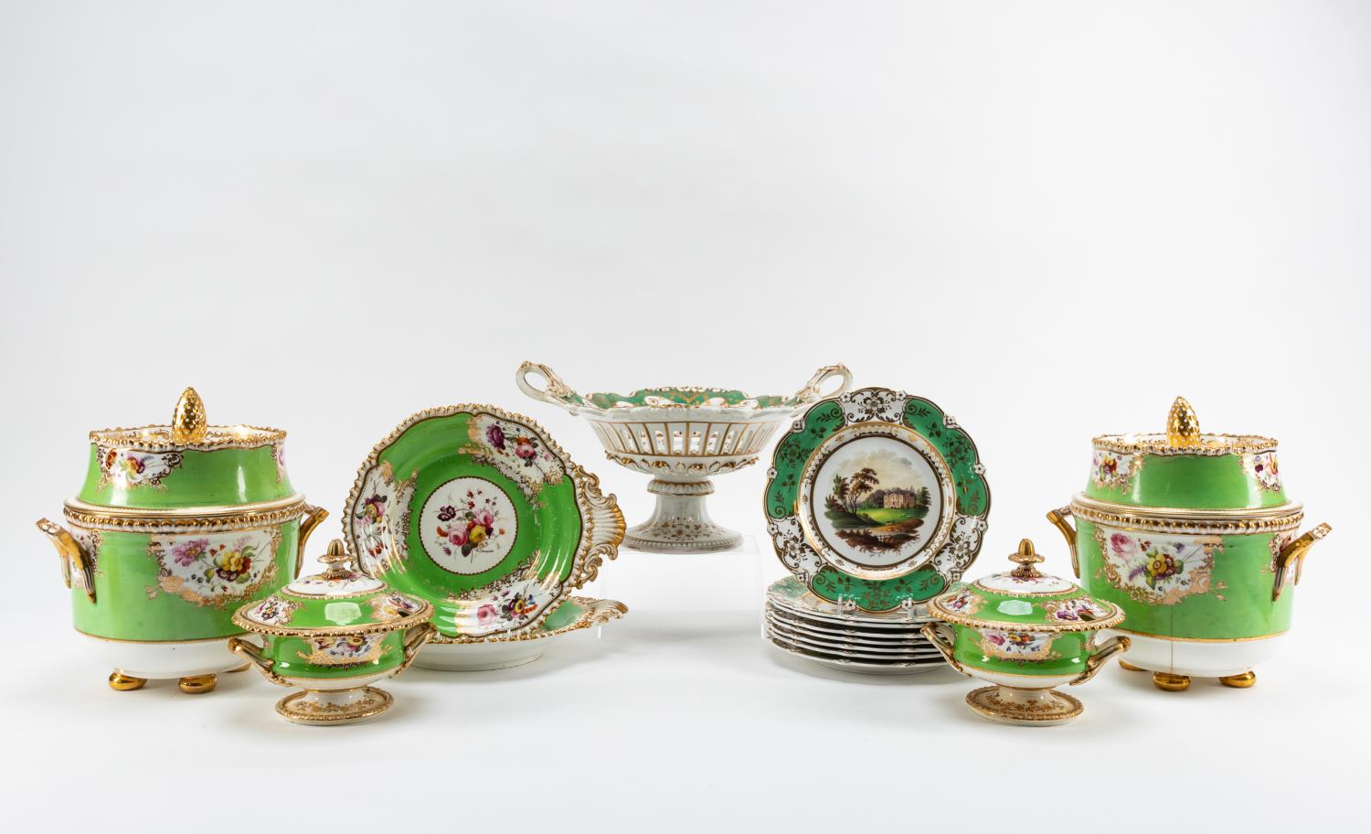 19TH C. ASSEMBLED ENGLISH DESSERT