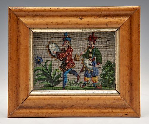 19TH C BEADED CHINOISERIE