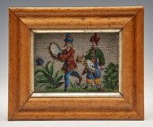 19TH C BEADED CHINOISERIE PICT