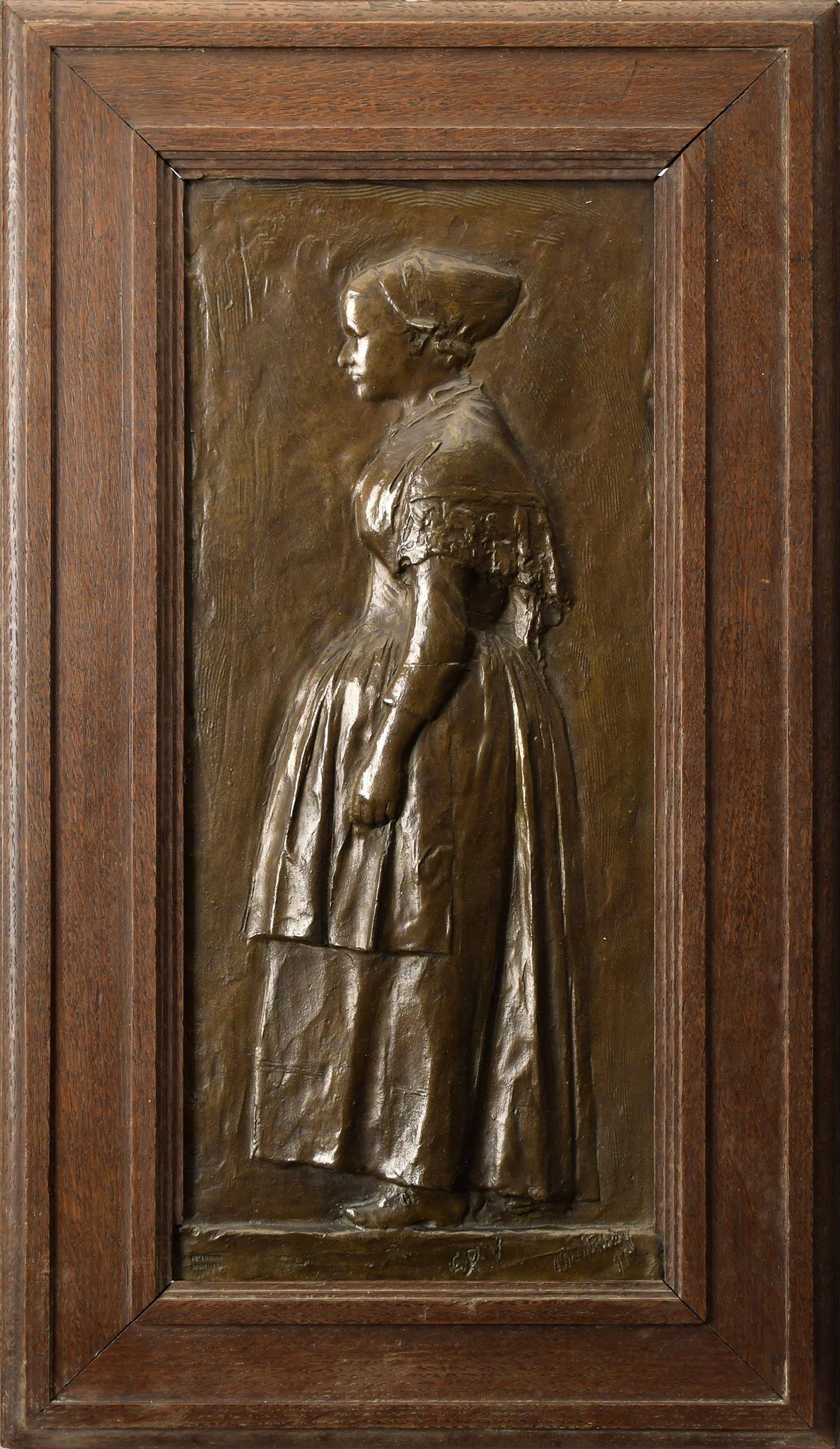 19TH C. BELGIUM BRONZE PLAQUE,