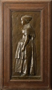 19TH C. BELGIUM BRONZE PLAQUE,