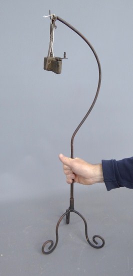 19th c. Betty lamp on later