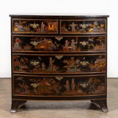 19TH C. BLACK JAPANNED CHINOIS