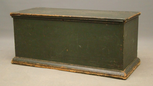 19th c. blanket box in old green