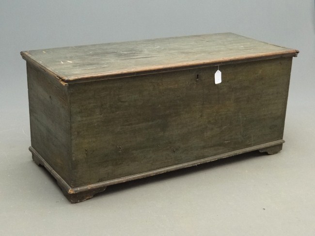 19th c. blanket box in old green