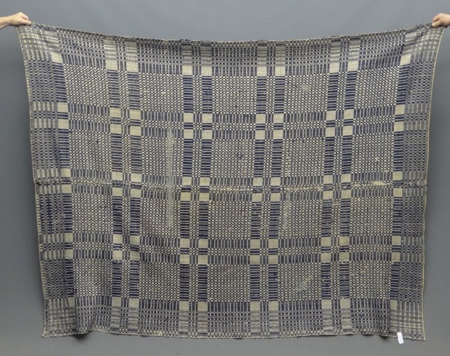 19th c. blue and white overshot