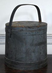 19TH C. BLUE GREY PAINTED FIRK