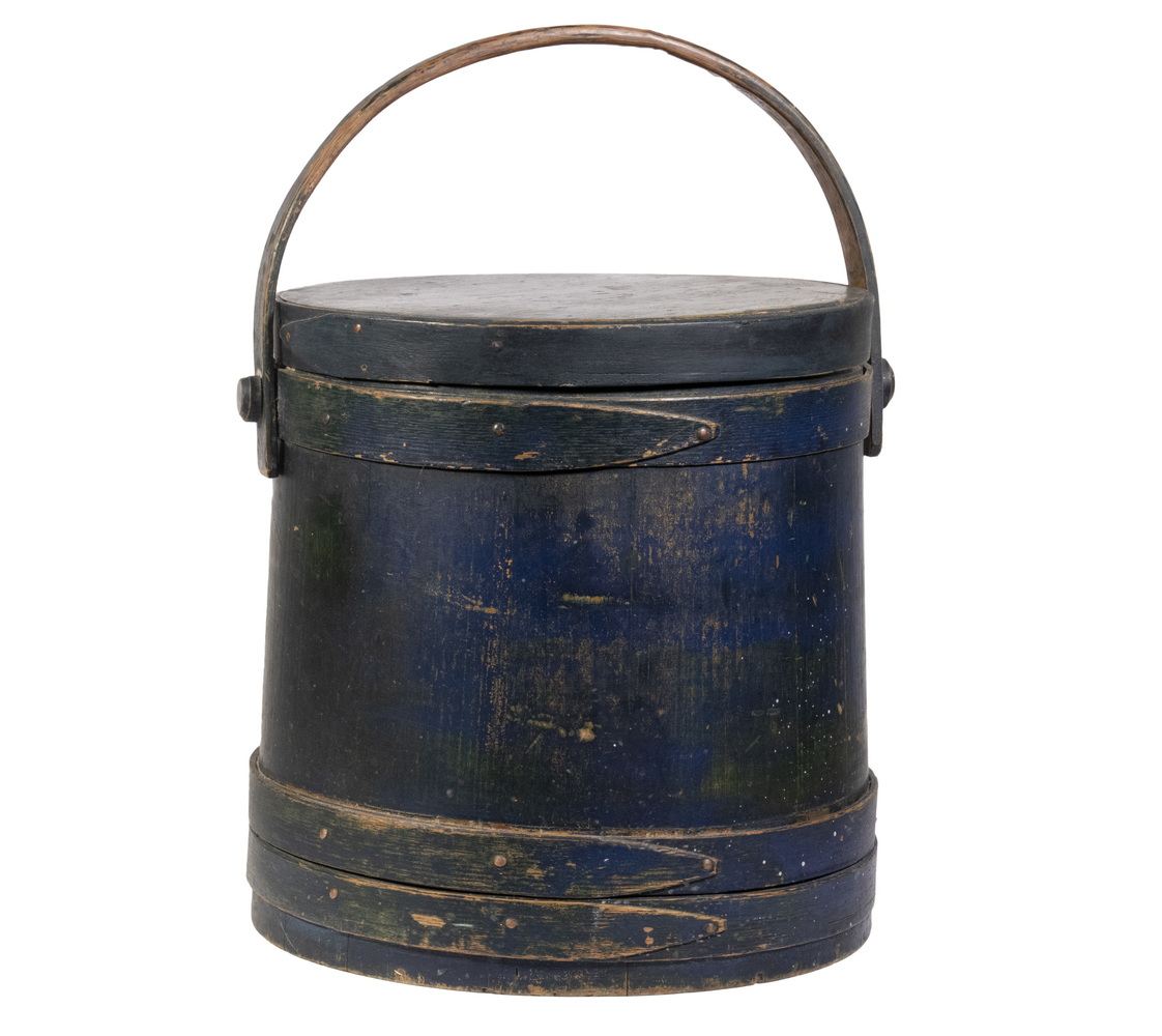 19TH C. BLUE PAINTED WOODEN