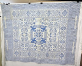 19TH C. BLUE & WHITE JACQUARD