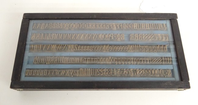 19th c. book printers type brass