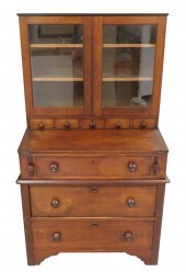 19TH C. BOOKCASE DESK, THREE P