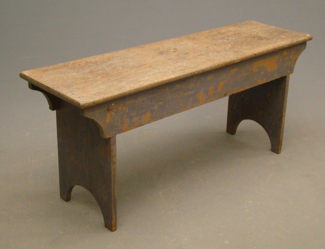 19th c. bootjack bench in grey