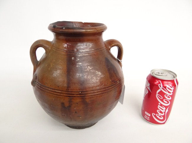 19th c. Boston Mass. redware jar