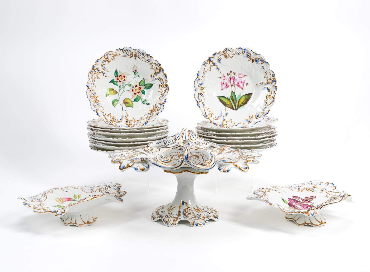 19TH C. BOTANICAL PARTIAL DESSERT