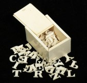 19TH C. BOX OF (82) 1/2" IVORY