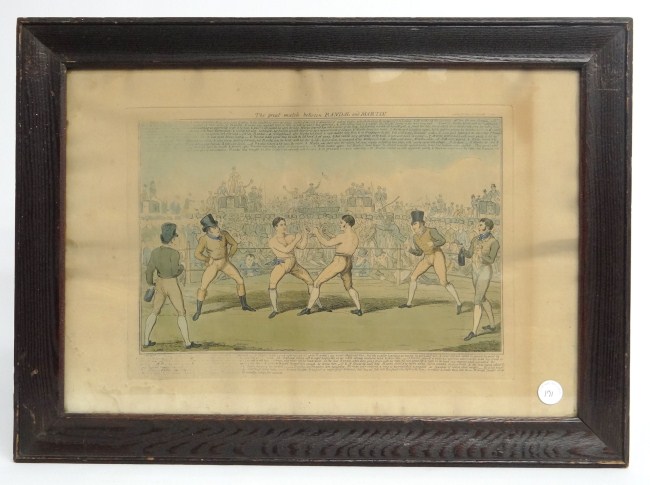 19th c. boxing print ''The great