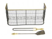 19TH C. BRASS AND WIRE FIRE FE