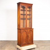 19TH C. BRASS BANDED MAHOGANY