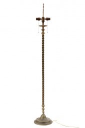 19TH C BRASS CANDLESTAND AS FL