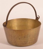 19TH C. BRASS COOKING KETTLE19