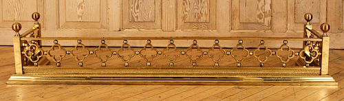 19TH C. BRASS FIRE PLACE FENDER