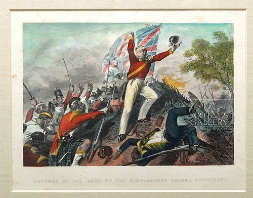 19TH C. BRITISH ENGRAVING BATTLE
