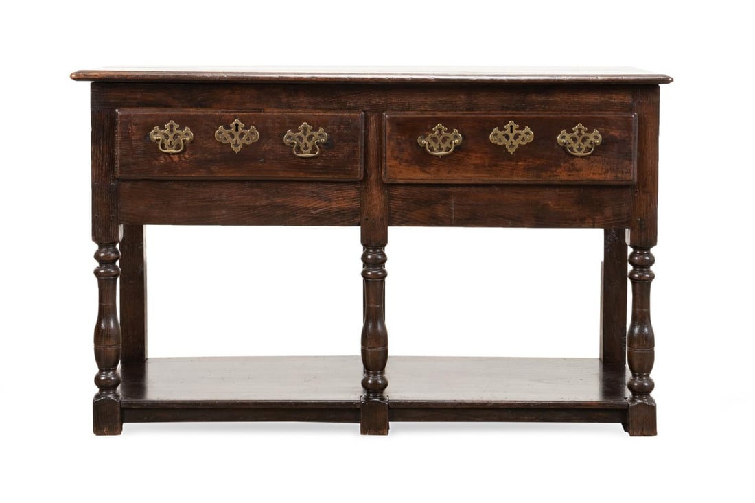 19TH C. BRITISH OAK TWO DRAWER