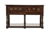 19TH C. BRITISH OAK TWO DRAWER