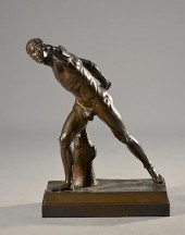 19TH C. BRONZE "BORGHESE GLADI