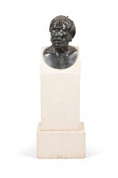 19TH C BRONZE BUST OF LUCIUS S