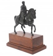 19TH C. BRONZE FIGURE ON A HOR