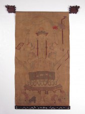 19th C BUDDHIST TAPESTRY OF BR