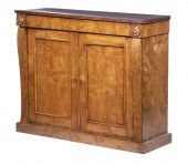 19TH C. BURL WALNUT CABINET Tw